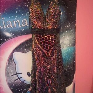 Multicolor Sequin Halter Dress